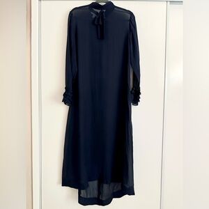 Vintage Style Long-Sleeve Tie-Neck Dress